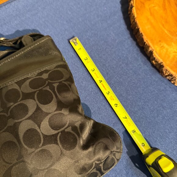 Coach Demi Bag Signature Jacquard Crossbody Black Leather Trim Silver Hardware - Picture 11 of 16